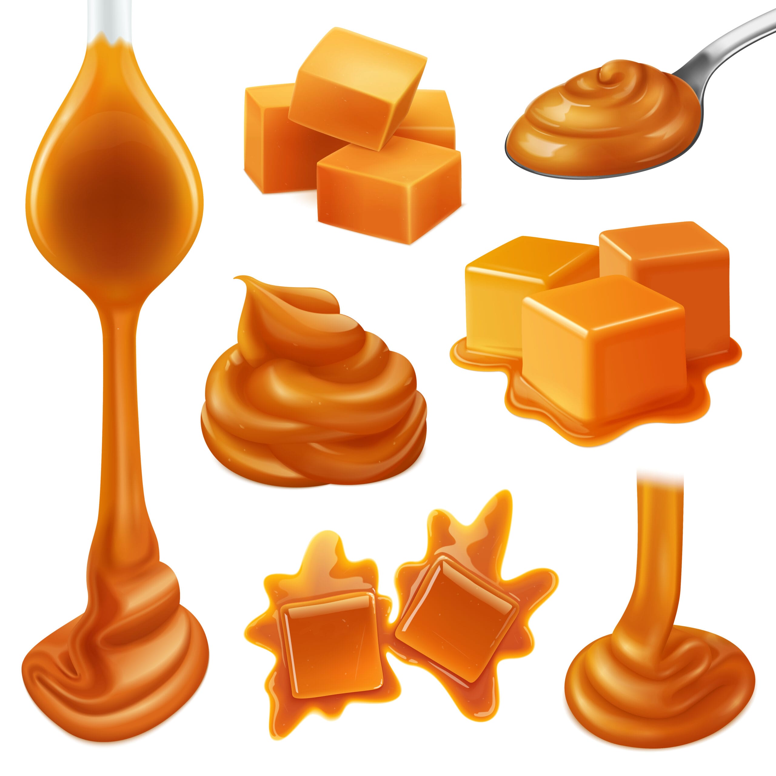 Krówki z Logo: Wyjątkowy Sposób na Promocję Twojej Firmy Realistic Caramel Candies Icon Set
